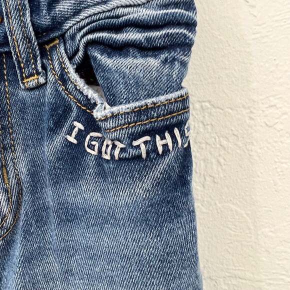 Cat & Jack Patchwork Straight Leg Jeans Size 5 - Picture 2 of 5